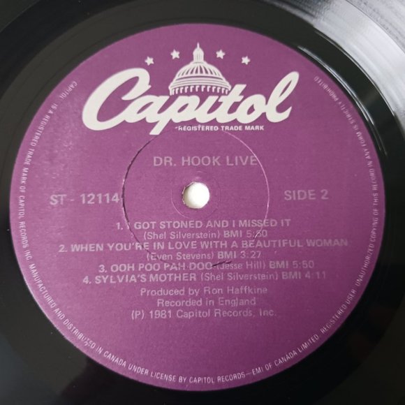 Vintage Dr. Hook Live In The U.K. vinyl record 1981 first pressing, original - Picture 7 of 7